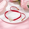 Alloy Rhinestone Heart with Infinity Link Bracelet BJEW-JB10003-2