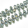 Electroplate Glass Beads Strands EGLA-S142-6x12mm-M-3