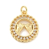 Brass Micro Pave Clear Cubic Zirconia Pendants KK-U007-01G-06-1