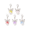 Angel Glass & Shell Pearl Bead Pendant Decorations HJEW-JM02964-2