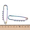 Ion Plating(IP) 304 Stainless Steel Safety Pins Brooch Findings STAS-K252-05C-RC-3