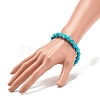 Synthetic Turquoise(Dyed) Skull Stretch Bracelet BJEW-JB08068-01-3