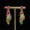 Twist Zinc Alloy Rhinestone & Glass Pendant Necklaces & Stud Dangle Earrings Sets FS-WGA0BF7-02-3
