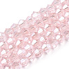 Transparent Electroplate Glass Beads Strands EGLA-A039-T6mm-A26-1