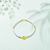 Resin Evil Eye & Acrylic Beaded Stretch Bracelet for Women BJEW-JB08609-02-2