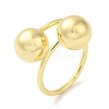 Rack Plating Brass Round Ball Cuff Rings RJEW-D015-01G-1