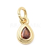 Brass Cubic Zirconia Charms KK-G554-02E-04-1