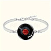 Alloy Glass Vinyl Record Link Bangles & Dangle Earrings & Pendant Necklaces Sets FS-WG14261-01-4