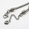 Tarnish Resistant 304 Stainless Steel European Round Snake Chains Bracelets LS-STAS-J015-08-3