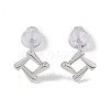 Anti-Tarnish Rhodium Plated Square 999 Fine Silver Stud Earrings for Women EJEW-S215-13P-2