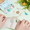12Pcs 6 Style Dinosaur Alloy Enamel Pendant Locking Stitch Markers HJEW-AB00666-3
