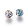 Brass Micro Pave Cubic Zirconia Beads ZIRC-F098-02P-8mm-2