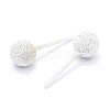 Textured 925 Sterling Silver Ball Stud Earrings EJEW-L202-004B-2