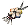 Retro Style Glass & Acrylic & CCB Beads Pendant Necklaces NJEW-Q349-02D-2