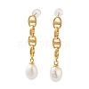 Natural Pearl Stud Earrings for Women EJEW-E303-29G-1