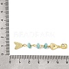 Brass Pave Cubic Zirconia Clear Cubic Zirconia & Synthetic Turquoise & Enamel European Dangle Charms GG-CBA3401-01G-B02-3