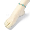 Ocean Theme Starfish Tortoise Synthetic Turquoise Beaded Anklets for Women AJEW-AN00554-01-5