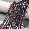 Transparent Electroplate Glass Beads Strands EGLA-A039-T2mm-B04-4