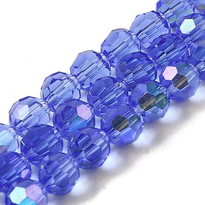 Electroplate Transparent Glass Beads Strands LS-EGLA-A035-T8mm-L14-1