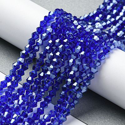 Transparent Electroplate Glass Beads Strands LS-GLAA-F029-2mm-C06-1