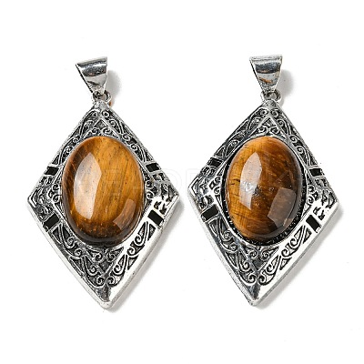 Natural Tiger Eye Big Pendants G-Z050-08C-1