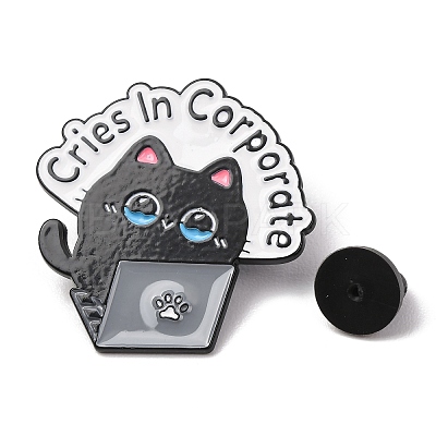Cries In Corporate Cat Enamel Pins JEWB-B047-01C-1