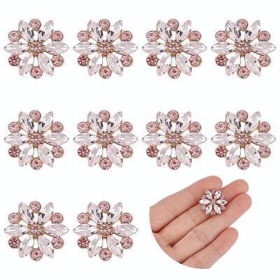 10Pcs Alloy Rhinestone Shank Buttons BUTT-FG0001-41A-1