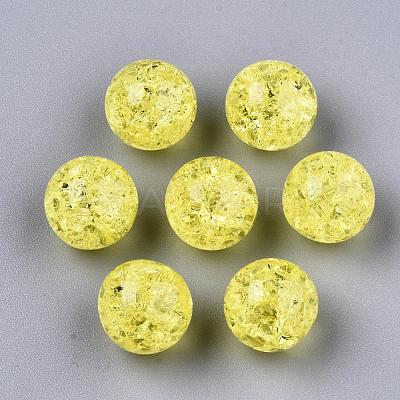 Transparent Crackle Acrylic Round Beads Strands CCG-R002-12mm-09-1