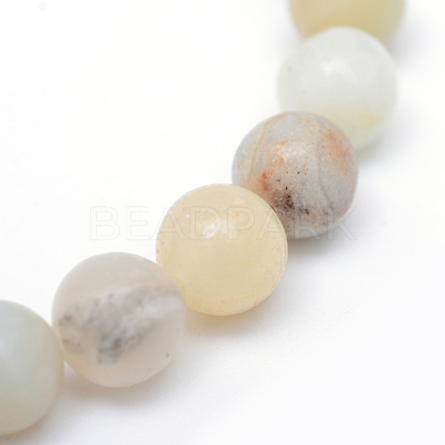 Round Natural Flower Amazonite Bead Strands X-G-R345-8mm-17-1