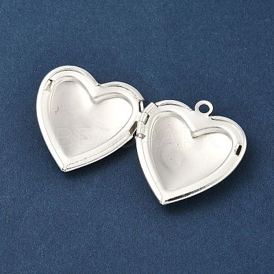 Heart Brass Locket Pendants KK-K414-12D-S-1