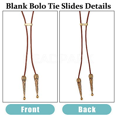 60Pcs Brass Bolo Tie Slide Clasp KK-DC0004-14-1