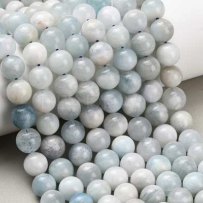 Natural Aquamarine Beads Strands G-F826-B01-10mm-1