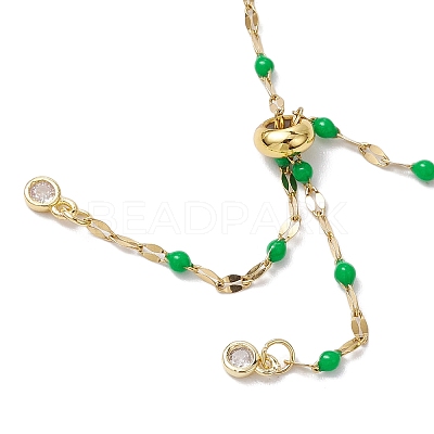 304 Stainless Steel Enamel Dapped Chains Slider Bracelets Making AJEW-JB01293-03-1
