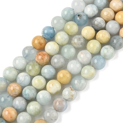 Natural Aquamarine Beads Strands G-D327-A01-8mm-1