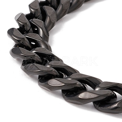 Ion Plating(IP) 304 Stainless Steel Curb Chains Bracelet for Men Women BJEW-B063-01B-1