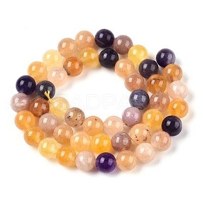 Dyed Natural White Jade Beads Strands G-T138-8mm-210-35-1