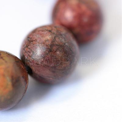 Natural Polychrome Jasper/Picasso Stone/Picasso Jasper Beads Strands G-E334-6mm-10-1