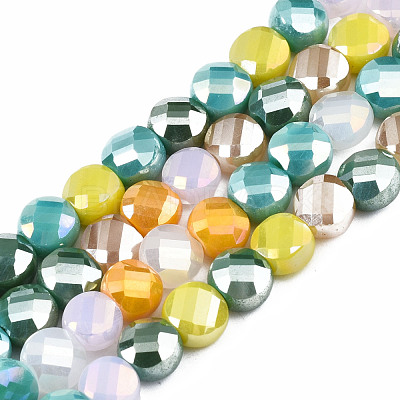Electroplate Opaque Glass Beads Strands EGLA-S174-30-1