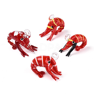 4Pcs Handmade Lampwork Pendants LAMP-N034-04-1