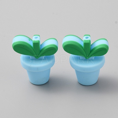 Leaf Pot Food Grade Eco-Friendly Silicone Beads SIL-WH0014-18C-1