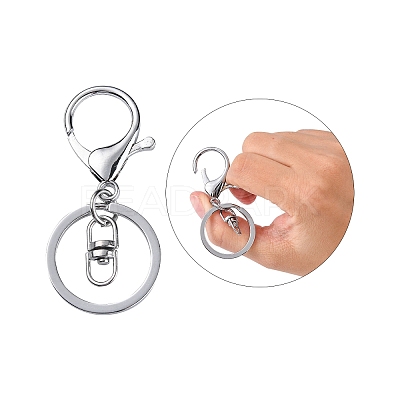 Iron Alloy Lobster Claw Clasp Keychain X-KEYC-D016-P-1