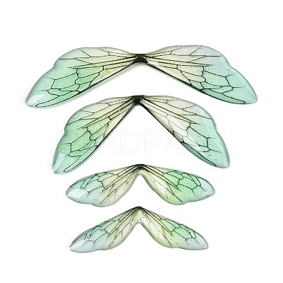 3Pcs Transparent Epoxy Resin Butterfly Wings Cabochons X-RESI-N045-10-1