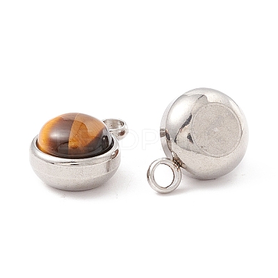 Natural Tiger Eye Charms G-K325-01P-01-1