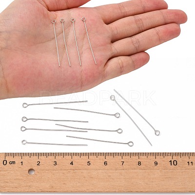 Tarnish Resistant Stainless Steel Eye Pin Jewelry Findings X-STAS-E013-0.6x40mm-1