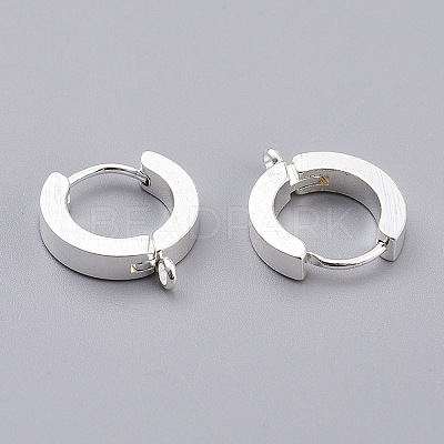 304 Stainless Steel Huggie Hoop Earrings Findings STAS-I167-01A-S-1
