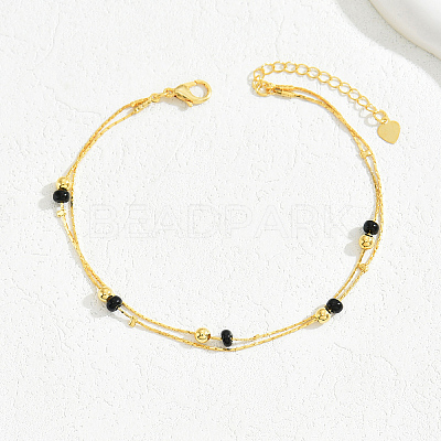 Gold Plated Brass Beads Anklets YN6291-2-1