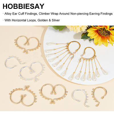 24Pcs 2 Colors Alloy Ear Cuff Findings FIND-HY0002-79-1