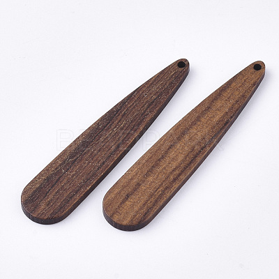 Undyed Walnut Wood Big Pendants X-WOOD-T023-03-1