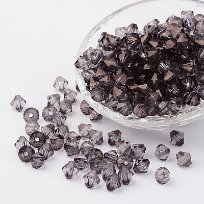 Faceted Bicone Transparent Acrylic Beads LS-DBB4mm-60-1