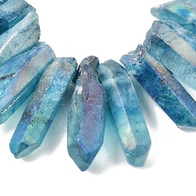 Electroplate Natural Nuggets Quartz Crystal Beads Strands G-O065-03C-1